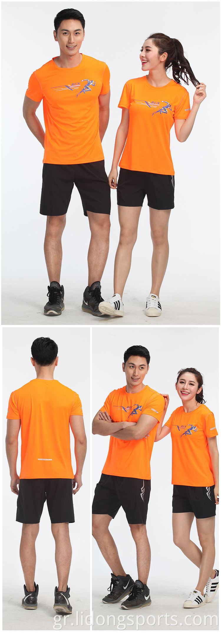 Lidong χονδρική φτηνά τυπωμένα μπλουζάκια νύχτα τρέξιμο κοστούμι γυμναστήριο t πουκάμισο